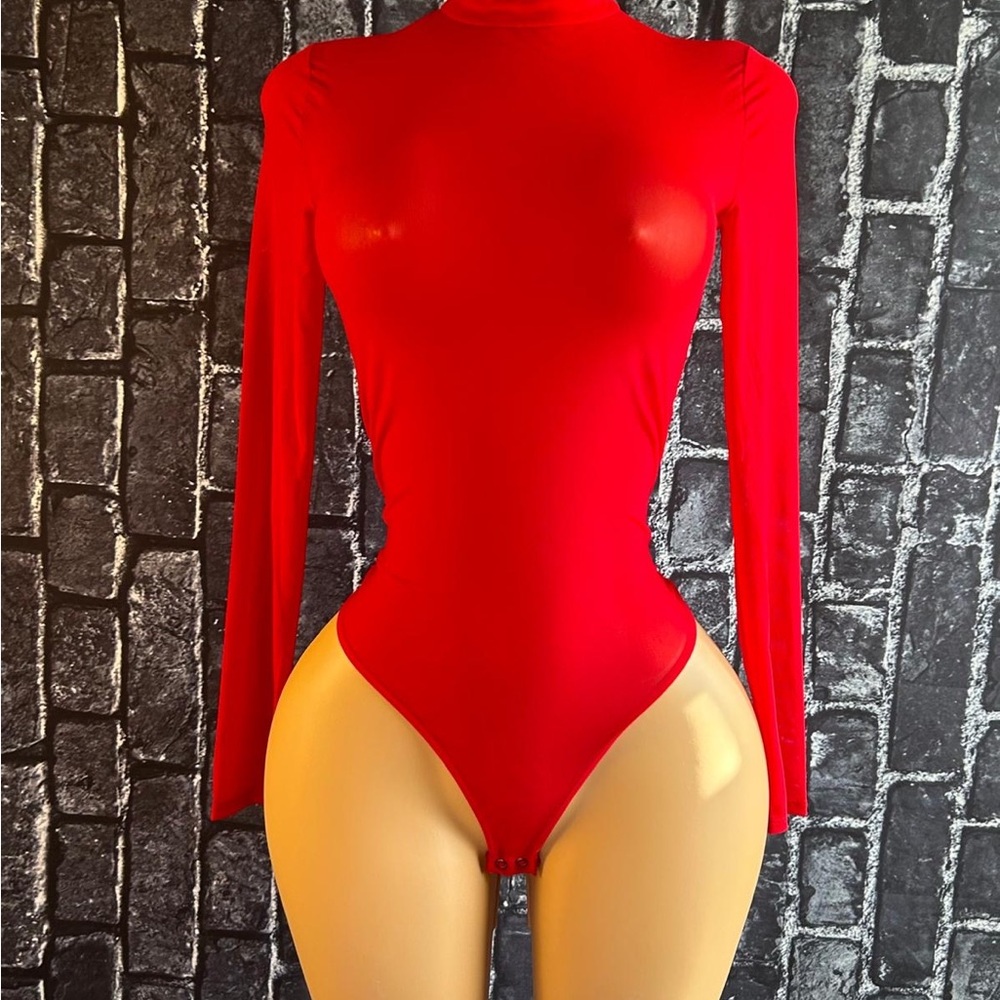 Red Long Sleeve Bodysuit